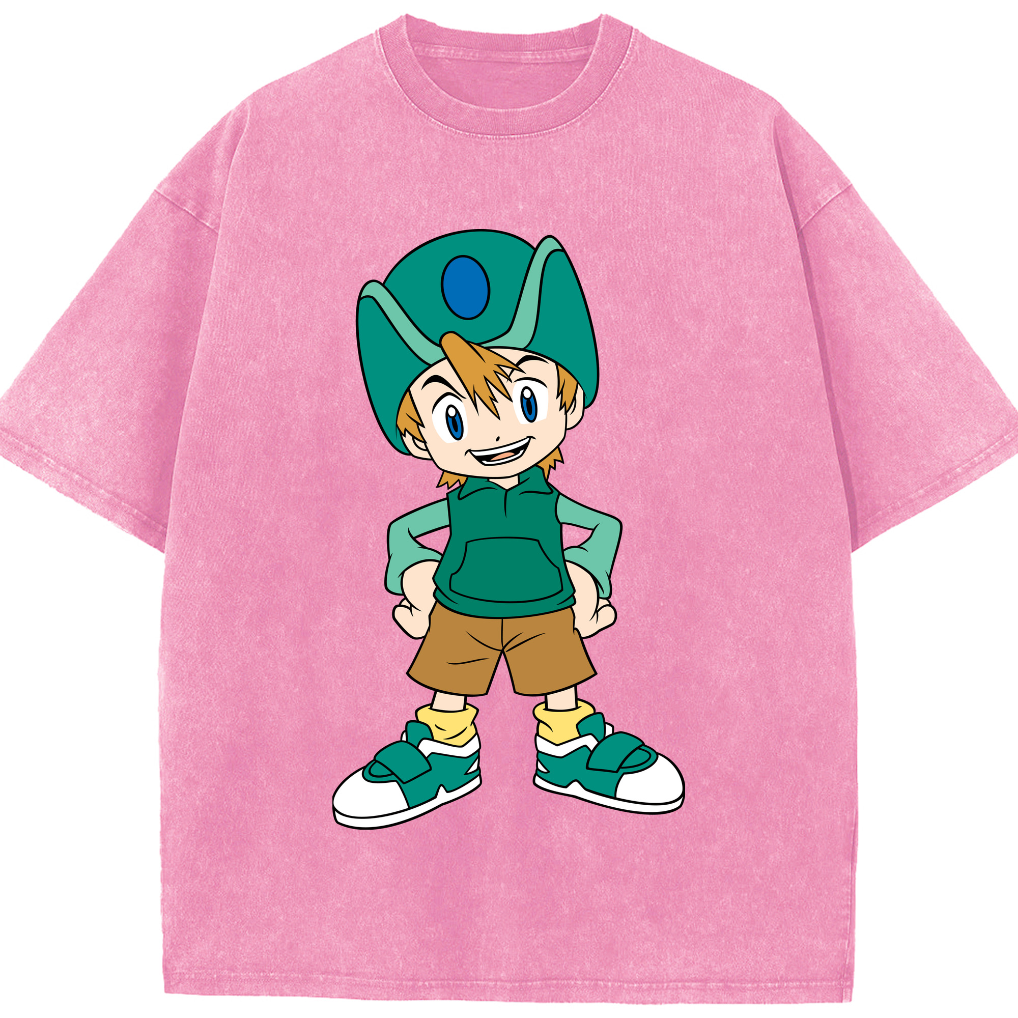 （画像用） Digimon デジタルモンスター/デジモン 綿100% ヴィンテージ風 半袖Tシャツ（フロントプリント）